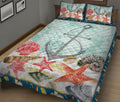 Ohaprints-Quilt-Bed-Set-Pillowcase-Ocean-Anchor-Starfish-Life-Unique-Gift-For-Ocean-Beach-Sea-Lover-Blue-Blanket-Bedspread-Bedding-2062-King (90'' x 100'')