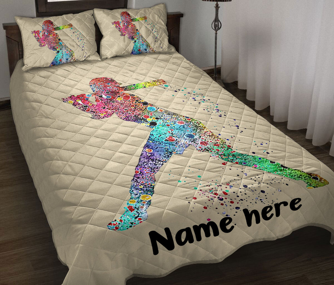 Ohaprints-Quilt-Bed-Set-Pillowcase-Softball-Batter-Girl-Player-Gifts-For-Sport-Lover-Custom-Personalized-Name-Blanket-Bedspread-Bedding-524-Throw (55'' x 60'')