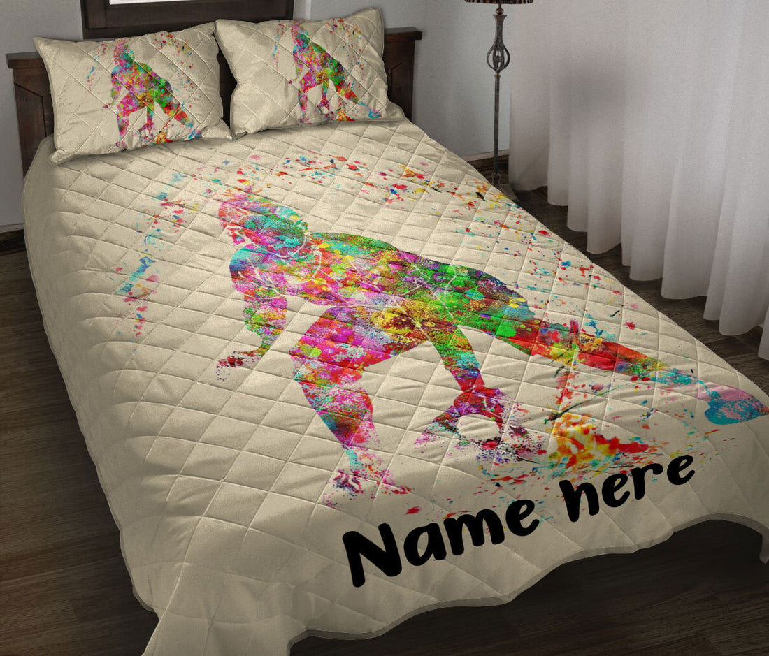 Ohaprints-Quilt-Bed-Set-Pillowcase-Softball-Catcher-Girl-Player-Gifts-For-Sport-Lover-Custom-Personalized-Name-Blanket-Bedspread-Bedding-1113-Throw (55'' x 60'')