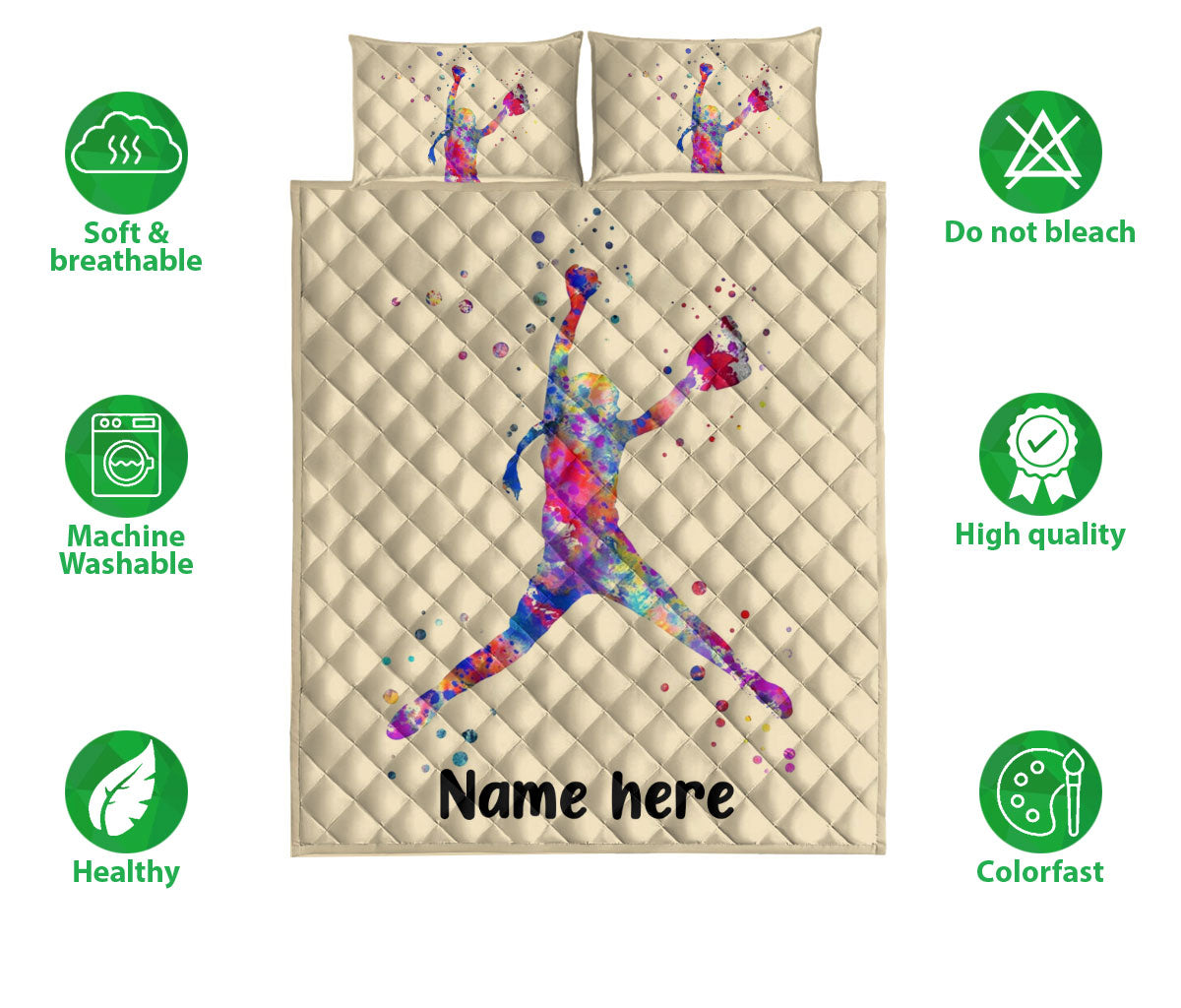 Ohaprints-Quilt-Bed-Set-Pillowcase-Softball-Girl-Pitcher-Player-Gifts-For-Sport-Lover-Custom-Personalized-Name-Blanket-Bedspread-Bedding-1696-Double (70'' x 80'')