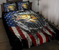 Ohaprints-Quilt-Bed-Set-Pillowcase-Fishing-Big-Bass-Fish-American-Us-Flag-Fisherman-Gift-Custom-Personalized-Name-Blanket-Bedspread-Bedding-2283-Throw (55'' x 60'')