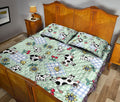 Ohaprints-Quilt-Bed-Set-Pillowcase-Cute-Dairy-Cow-Gift-For-Cattle-Cow-Farm-Animal-Lover-Floral-Blue-Pattern-Blanket-Bedspread-Bedding-1387-Queen (80'' x 90'')