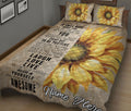 Ohaprints-Quilt-Bed-Set-Pillowcase-Today-Is-A-Good-Day-Sunflower-Floral-Pattern-Beige-Custom-Personalized-Name-Blanket-Bedspread-Bedding-1975-King (90'' x 100'')