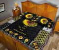 Ohaprints-Quilt-Bed-Set-Pillowcase-Sign-Language-You-Are-My-Sunshine-Sunflower-Yellow-Floral-Patchwork-Pattern-Blanket-Bedspread-Bedding-2063-Queen (80'' x 90'')