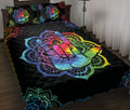 Ohaprints-Quilt-Bed-Set-Pillowcase-Sign-Language-Love-Hand-Rainbow-Boho-Floral-Mandala-Pattern-Black-Blanket-Bedspread-Bedding-2658-Throw (55'' x 60'')