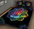 Ohaprints-Quilt-Bed-Set-Pillowcase-Sign-Language-Love-Hand-Rainbow-Boho-Floral-Mandala-Pattern-Black-Blanket-Bedspread-Bedding-2658-King (90'' x 100'')