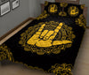 Ohaprints-Quilt-Bed-Set-Pillowcase-Sign-Language-Love-Hand-Sign-Yellow-Boho-Floral-Mandala-Pattern-Black-Blanket-Bedspread-Bedding-899-King (90&#39;&#39; x 100&#39;&#39;)