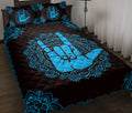 Ohaprints-Quilt-Bed-Set-Pillowcase-Sign-Language-Love-Hand-Sign-Blue-Boho-Floral-Mandala-Pattern-Black-Blanket-Bedspread-Bedding-1479-Throw (55'' x 60'')