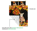 Ohaprints-Quilt-Bed-Set-Pillowcase-Chihuahua-Pumpkin-Welcome-Autumn-Happy-Fall-Y'All-Custom-Personalized-Name-Blanket-Bedspread-Bedding-1704-Queen (80'' x 90'')