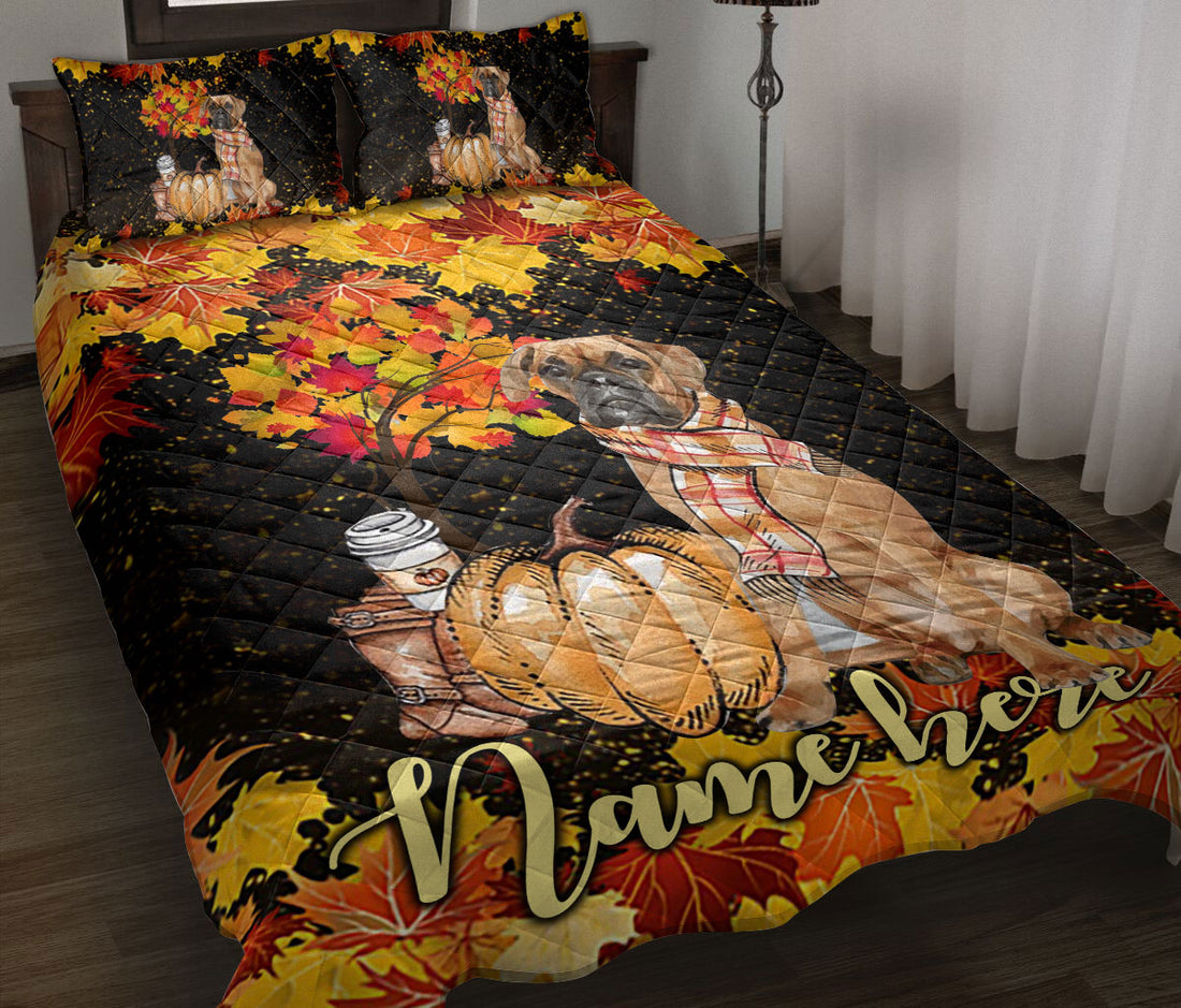 Ohaprints-Quilt-Bed-Set-Pillowcase-Boxer-Dog-Pumpkin-Welcome-Autumn-Happy-Fall-Y'All-Custom-Personalized-Name-Blanket-Bedspread-Bedding-1120-Throw (55'' x 60'')