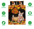 Ohaprints-Quilt-Bed-Set-Pillowcase-Corgi-Dog-Pumpkin-Welcome-Autumn-Happy-Fall-Y'All-Custom-Personalized-Name-Blanket-Bedspread-Bedding-1705-Double (70'' x 80'')