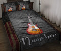 Ohaprints-Quilt-Bed-Set-Pillowcase-Sunburst-Electric-Guitar-American-Flag-Crack-Pattern-Custom-Personalized-Name-Blanket-Bedspread-Bedding-2295-Throw (55'' x 60'')