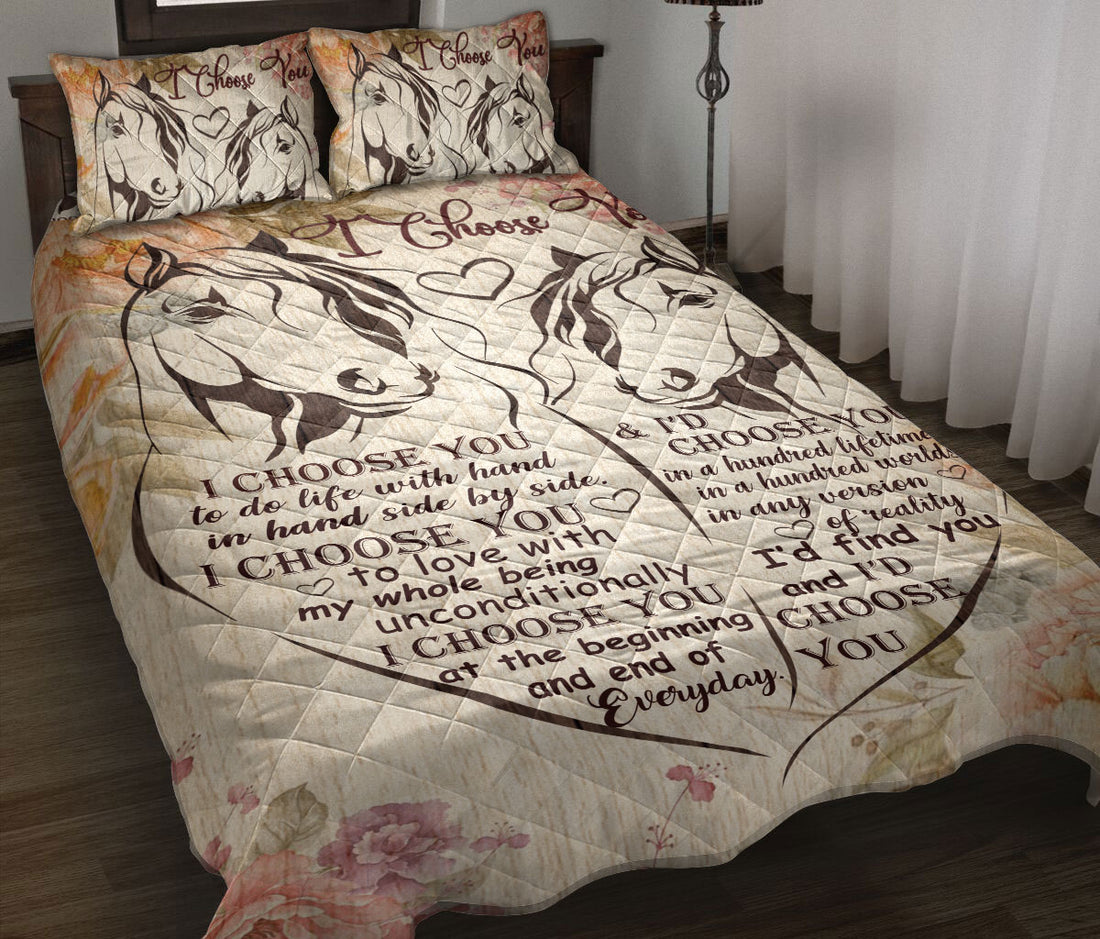 Ohaprints-Quilt-Bed-Set-Pillowcase-I-Choose-You-Horse-Gift-For-Lover-Couple-Husband-&-Wife-Animal-Lover-Blanket-Bedspread-Bedding-1980-Throw (55'' x 60'')