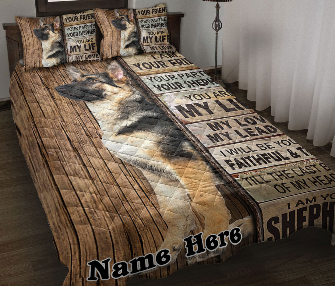 Ohaprints-Quilt-Bed-Set-Pillowcase-German-Shepherd-I-Am-Your-Friend-Gift-For-Dog-Lover-Custom-Personalized-Name-Blanket-Bedspread-Bedding-222-Throw (55'' x 60'')