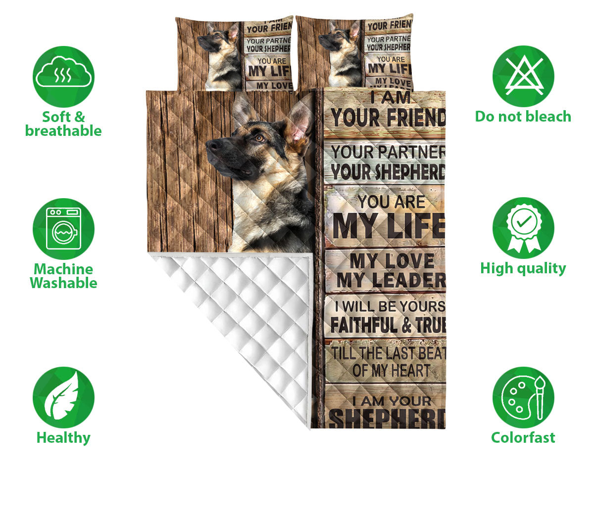 Ohaprints-Quilt-Bed-Set-Pillowcase-German-Shepherd-I-Am-Your-Friend-Gift-For-Dog-Lover-Custom-Personalized-Name-Blanket-Bedspread-Bedding-222-Double (70'' x 80'')