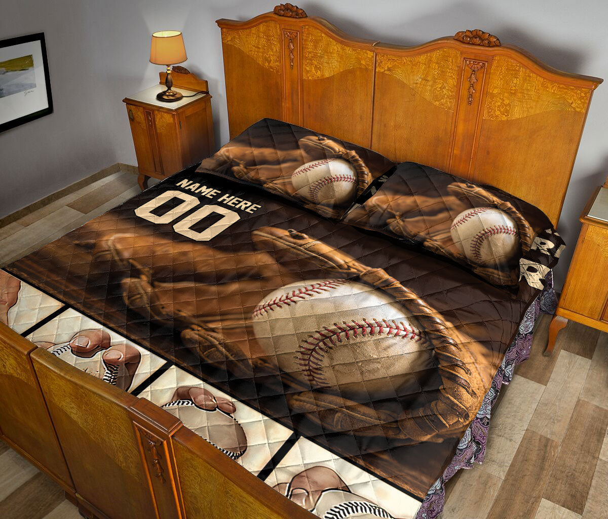 Ohaprints-Quilt-Bed-Set-Pillowcase-Baseball-I-Am-A-Pitcher-Sports-Lover-Brown-Custom-Personalized-Name-Number-Blanket-Bedspread-Bedding-2573-Queen (80'' x 90'')