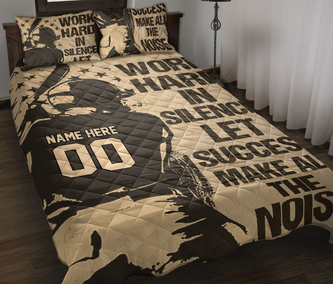 Ohaprints-Quilt-Bed-Set-Pillowcase-Baseball-Work-Hard-In-Silence-Sports-Lover-Custom-Personalized-Name-Number-Blanket-Bedspread-Bedding-223-Throw (55'' x 60'')