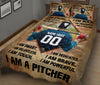 Ohaprints-Quilt-Bed-Set-Pillowcase-Baseball-I-Am-Strong-I-Am-A-Pitcher-Sports-Custom-Personalized-Name-Number-Blanket-Bedspread-Bedding-2574-King (90&#39;&#39; x 100&#39;&#39;)