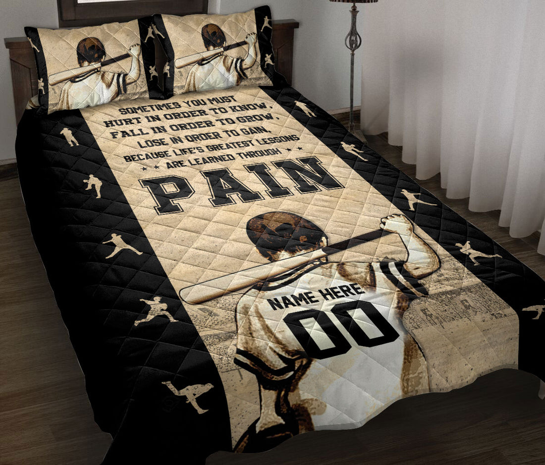 Ohaprints-Quilt-Bed-Set-Pillowcase-Baseball-Life'S-Lessons-Learned-Through-Pain-Custom-Personalized-Name-Number-Blanket-Bedspread-Bedding-815-Throw (55'' x 60'')