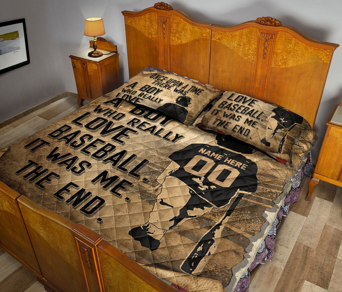 Ohaprints-Quilt-Bed-Set-Pillowcase-Baseball-Boy-Gift-For-Baseball-Sports-Lover-Custom-Personalized-Name-Number-Blanket-Bedspread-Bedding-1902-Queen (80'' x 90'')