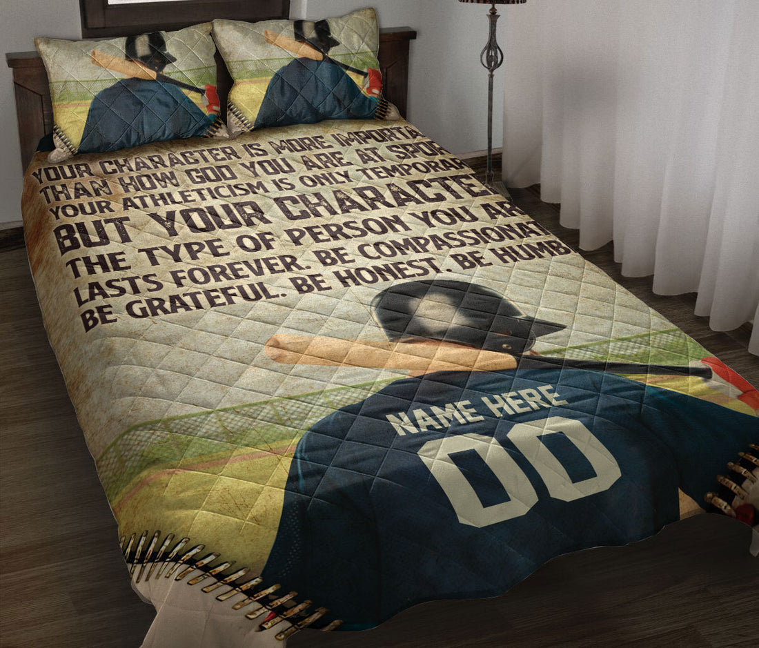 Ohaprints-Quilt-Bed-Set-Pillowcase-Baseball-Pitcher-Be-Grateful-Be-Honest-Custom-Personalized-Name-Number-Blanket-Bedspread-Bedding-1395-Throw (55'' x 60'')