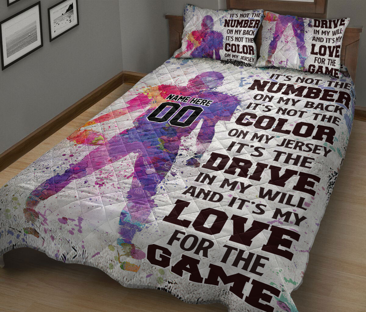 Ohaprints-Quilt-Bed-Set-Pillowcase-American-Football-It'S-My-Love-For-The-Game-Custom-Personalized-Name-Number-Blanket-Bedspread-Bedding-1983-King (90'' x 100'')