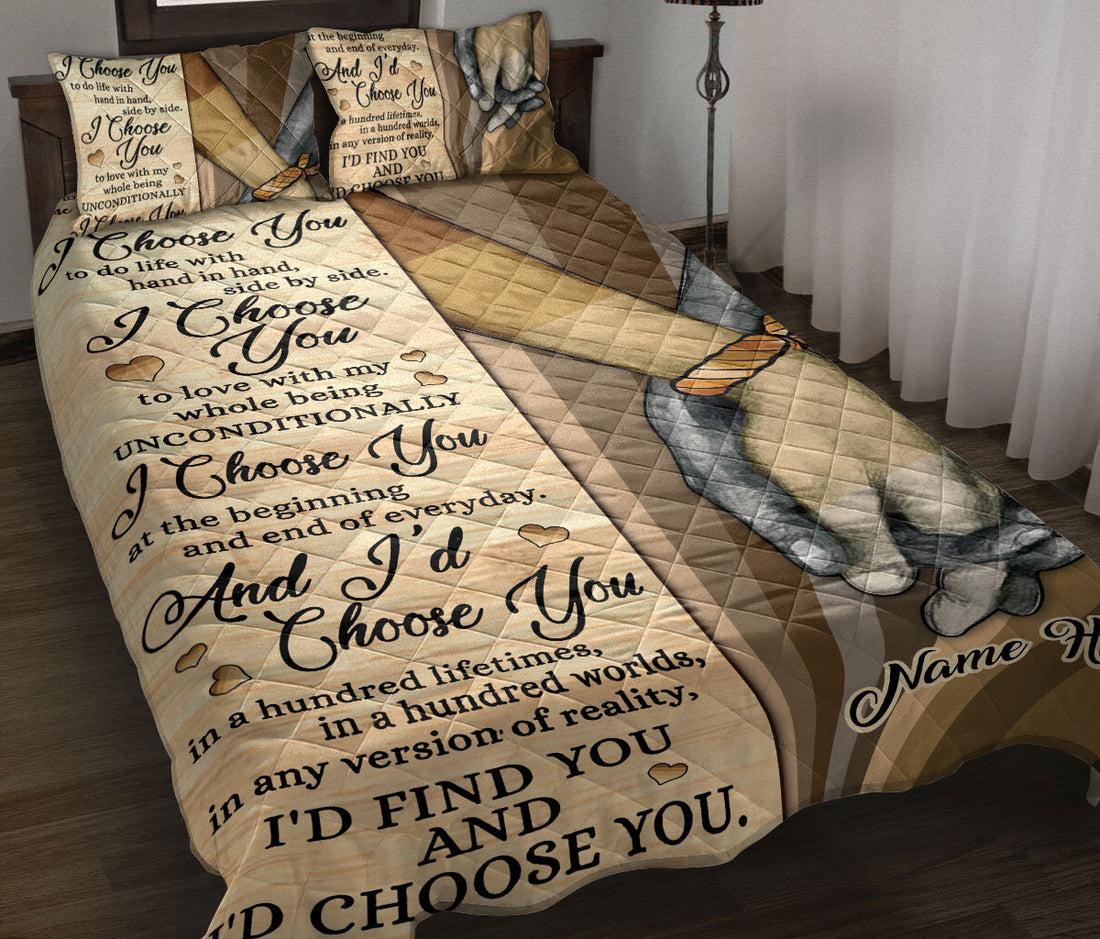 Ohaprints-Quilt-Bed-Set-Pillowcase-I'D-Find-You-And-I'D-Choose-You-Black-Gift-For-Couple-Custom-Personalized-Name-Blanket-Bedspread-Bedding-4-Throw (55'' x 60'')