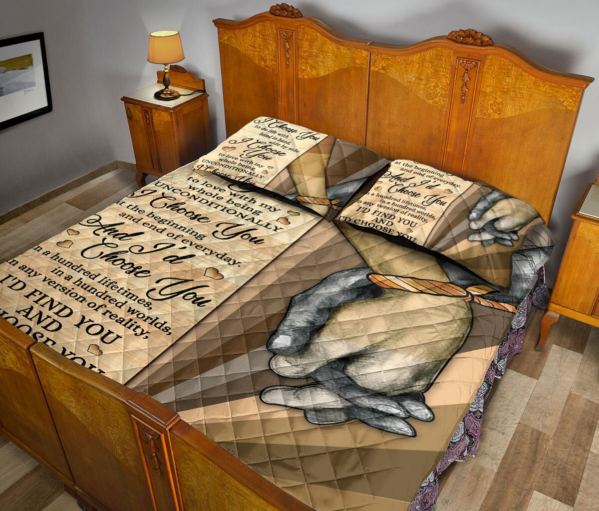 Ohaprints-Quilt-Bed-Set-Pillowcase-I'D-Find-You-And-I'D-Choose-You-Black-Gift-For-Couple-Husband-&-Wife-Lover-Blanket-Bedspread-Bedding-1398-Queen (80'' x 90'')