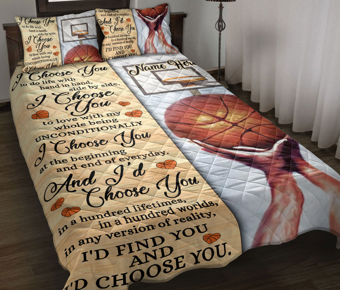 Ohaprints-Quilt-Bed-Set-Pillowcase-Basketball-I-Choose-You-Gift-For-Couple-Lover-Custom-Personalized-Name-Blanket-Bedspread-Bedding-2578-Throw (55'' x 60'')