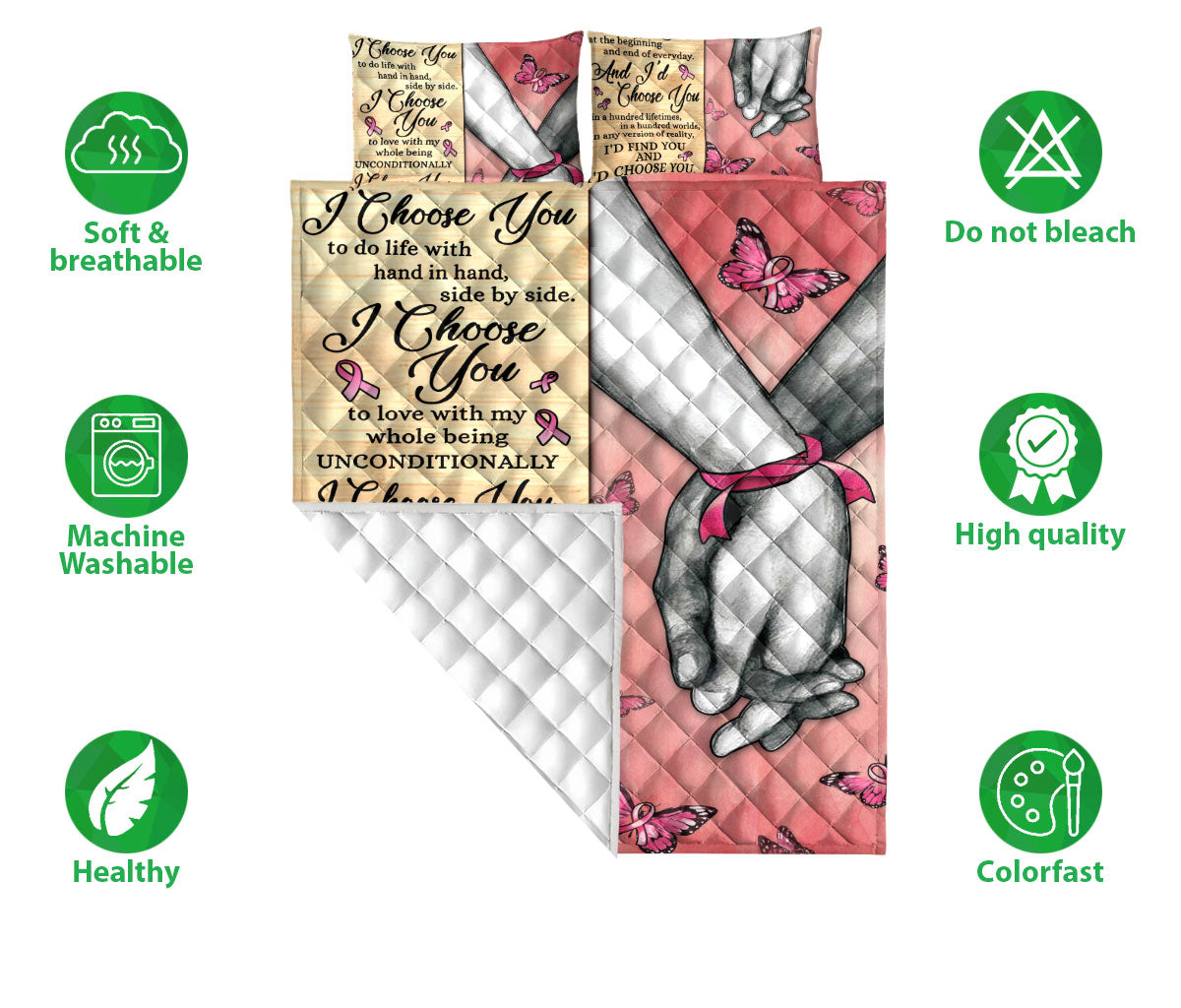 Ohaprints-Quilt-Bed-Set-Pillowcase-Breast-Cancer-Awareness-I-Choose-You-Gift-For-Couple-Husband-&-Wife-Lover-Blanket-Bedspread-Bedding-228-Double (70'' x 80'')