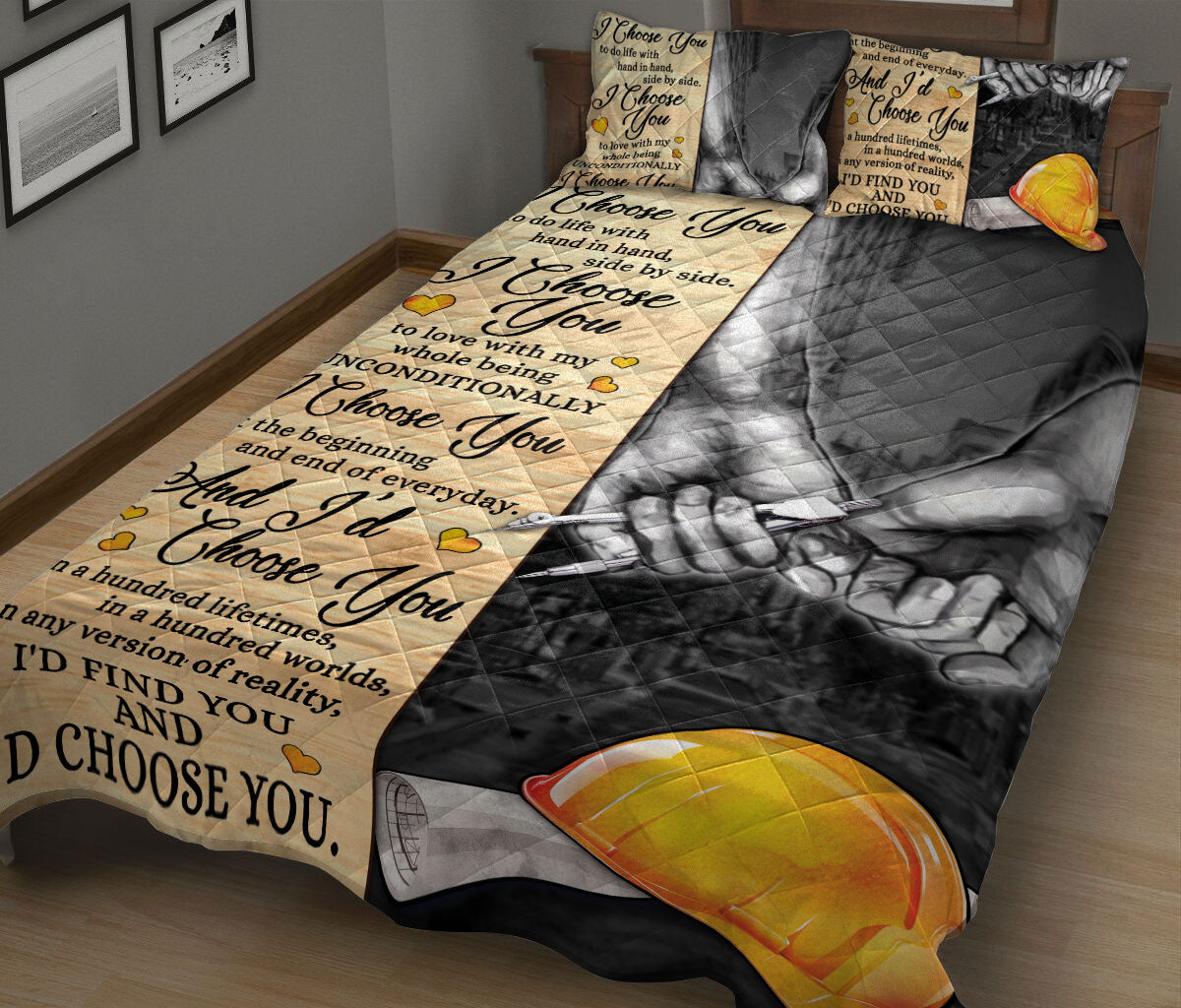 Ohaprints-Quilt-Bed-Set-Pillowcase-Civil-Engineer-I-Find-You-&-I-Choose-You-Gift-For-Couple-Husband-&-Wife-Lover-Blanket-Bedspread-Bedding-1399-King (90'' x 100'')