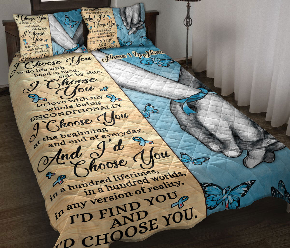 Ohaprints-Quilt-Bed-Set-Pillowcase-Diabetes-Awareness-I-Choose-You-Gift-For-Couple-Custom-Personalized-Name-Blanket-Bedspread-Bedding-1281-Throw (55'' x 60'')