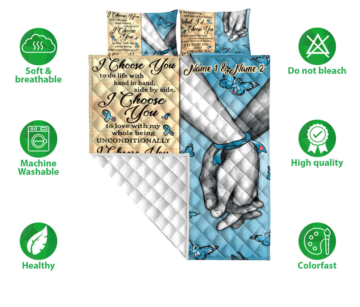 Ohaprints-Quilt-Bed-Set-Pillowcase-Diabetes-Awareness-I-Choose-You-Gift-For-Couple-Custom-Personalized-Name-Blanket-Bedspread-Bedding-1281-Double (70'' x 80'')