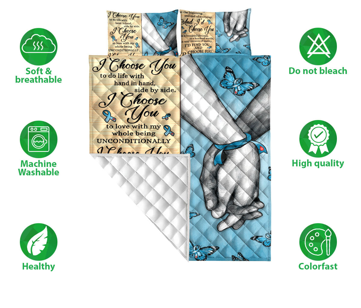 Ohaprints-Quilt-Bed-Set-Pillowcase-Diabetes-Awareness-I-Choose-You-Gift-For-Couple-Husband-&-Wife-Lover-Blanket-Bedspread-Bedding-1987-Double (70'' x 80'')