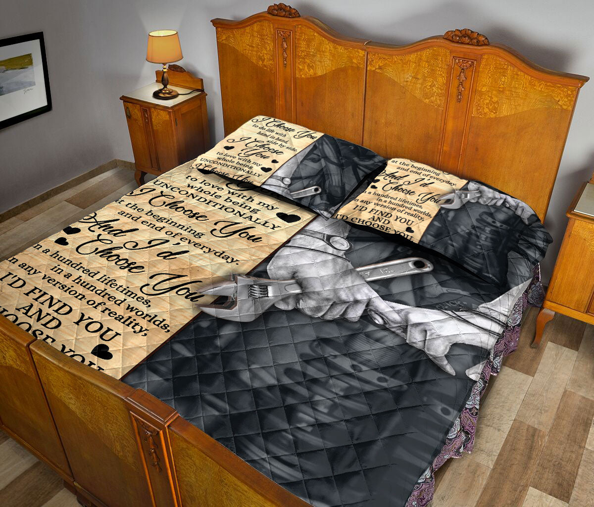 Ohaprints-Quilt-Bed-Set-Pillowcase-Mechanic-I'D-Find-You-&-I'D-Choose-You-Gift-For-Couple-Husband-&-Wife-Lover-Blanket-Bedspread-Bedding-1988-Queen (80'' x 90'')