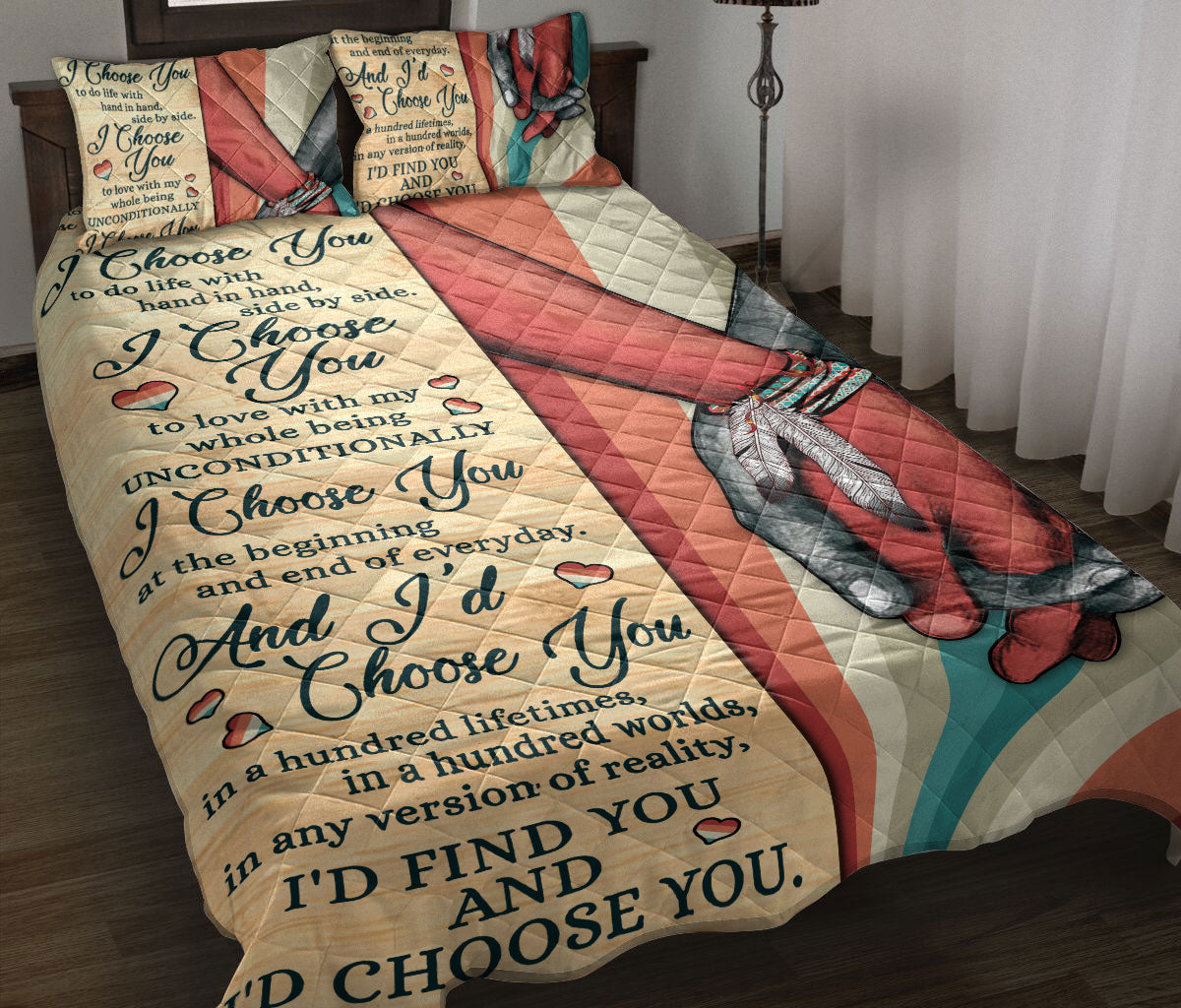 Ohaprints-Quilt-Bed-Set-Pillowcase-Native-American-I-Choose-You-Gift-For-Couple-Husband-&-Wife-Lover-Blanket-Bedspread-Bedding-2580-Throw (55'' x 60'')