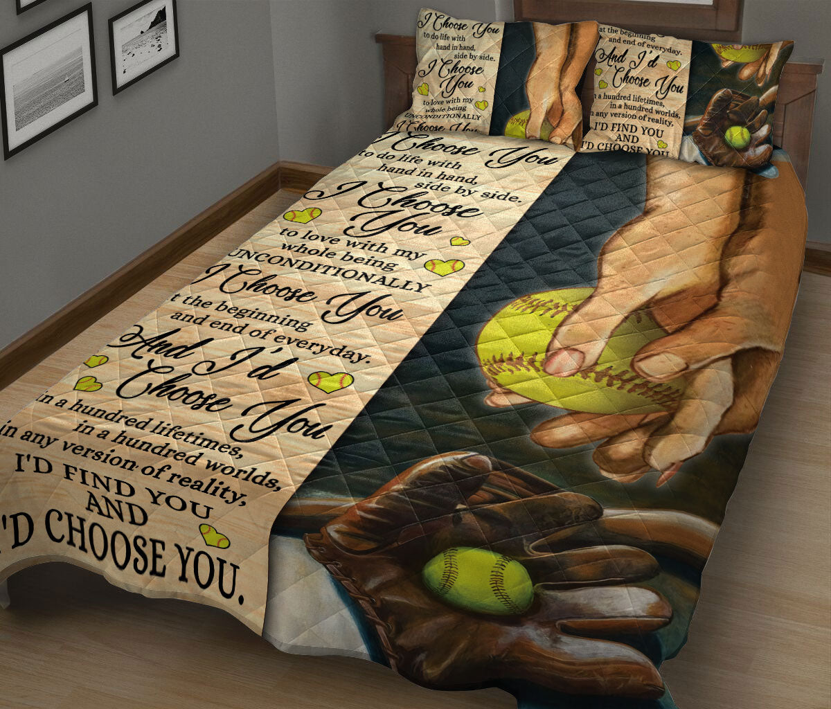 Ohaprints-Quilt-Bed-Set-Pillowcase-Softball-I'D-Find-You-And-I'D-Choose-You-Gift-For-Couple-Husband-&-Wife-Lover-Blanket-Bedspread-Bedding-1989-King (90'' x 100'')