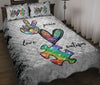 Ohaprints-Quilt-Bed-Set-Pillowcase-Autism-Awareness-Peace-Love-Autism-Support-Gift-Grey-Pattern-Blanket-Bedspread-Bedding-2668-Throw (55&#39;&#39; x 60&#39;&#39;)