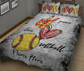 Ohaprints-Quilt-Bed-Set-Pillowcase-Peace-Love-Softball-Gift-For-Sport-Lover-Grey-Pattern-Custom-Personalized-Name-Blanket-Bedspread-Bedding-2075-King (90'' x 100'')