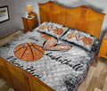Ohaprints-Quilt-Bed-Set-Pillowcase-Peace-Love-Basketball-Gift-For-Sport-Lover-Grey-Custom-Personalized-Name-Blanket-Bedspread-Bedding-2670-Queen (80'' x 90'')