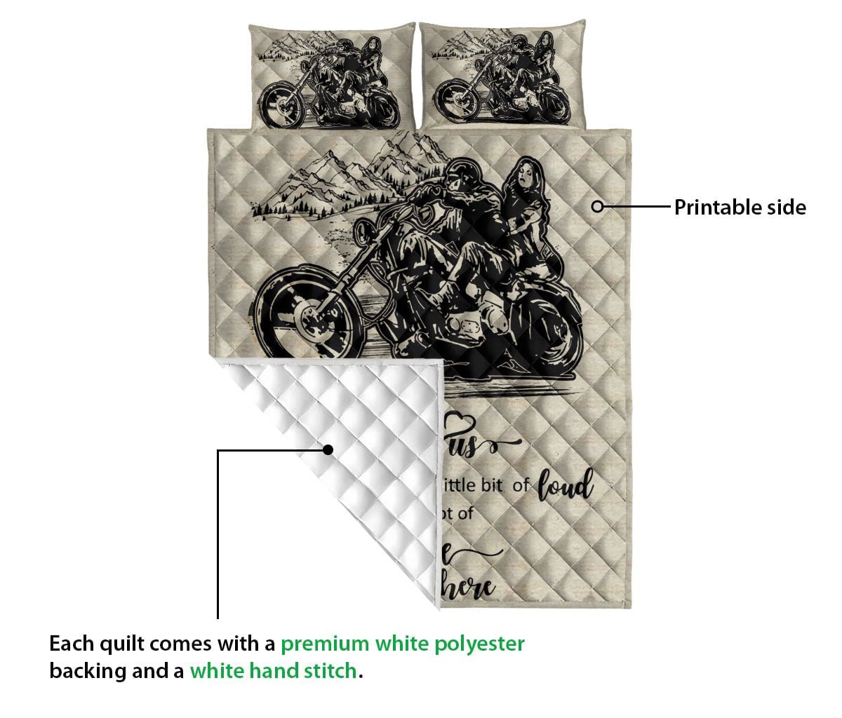 Ohaprints-Quilt-Bed-Set-Pillowcase-Motorcycle-Biker-This-Is-Us-For-Couple-Husband-&-Wife-Custom-Personalized-Name-Blanket-Bedspread-Bedding-1712-Queen (80'' x 90'')