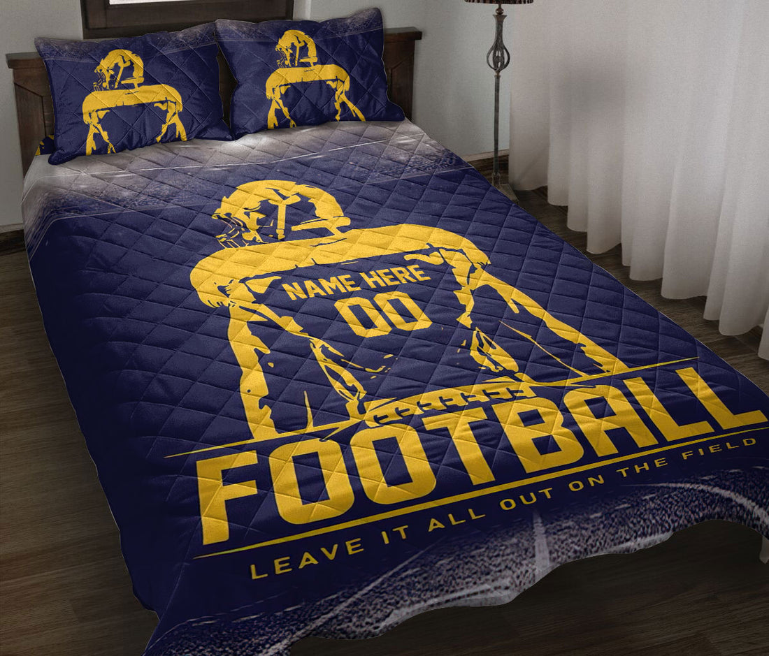 Ohaprints-Quilt-Bed-Set-Pillowcase-American-Football-Player-Field-Sport-Lover-Custom-Personalized-Name-Number-Blanket-Bedspread-Bedding-1713-Throw (55'' x 60'')