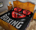 Ohaprints-Quilt-Bed-Set-Pillowcase-I-Love-Boxing-Red-Gloves-Gift-For-Sport-Lover-Black-Custom-Personalized-Name-Blanket-Bedspread-Bedding-1714-King (90'' x 100'')