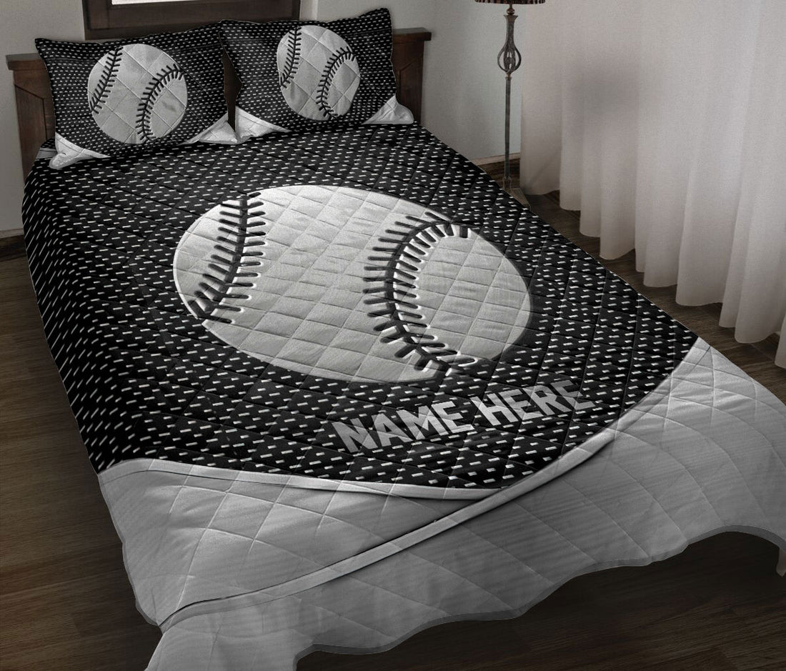 Ohaprints-Quilt-Bed-Set-Pillowcase-Baseball-Softball-Metal-Pattern-Sport-Lover-Gift-Custom-Personalized-Name-Blanket-Bedspread-Bedding-2893-Throw (55'' x 60'')