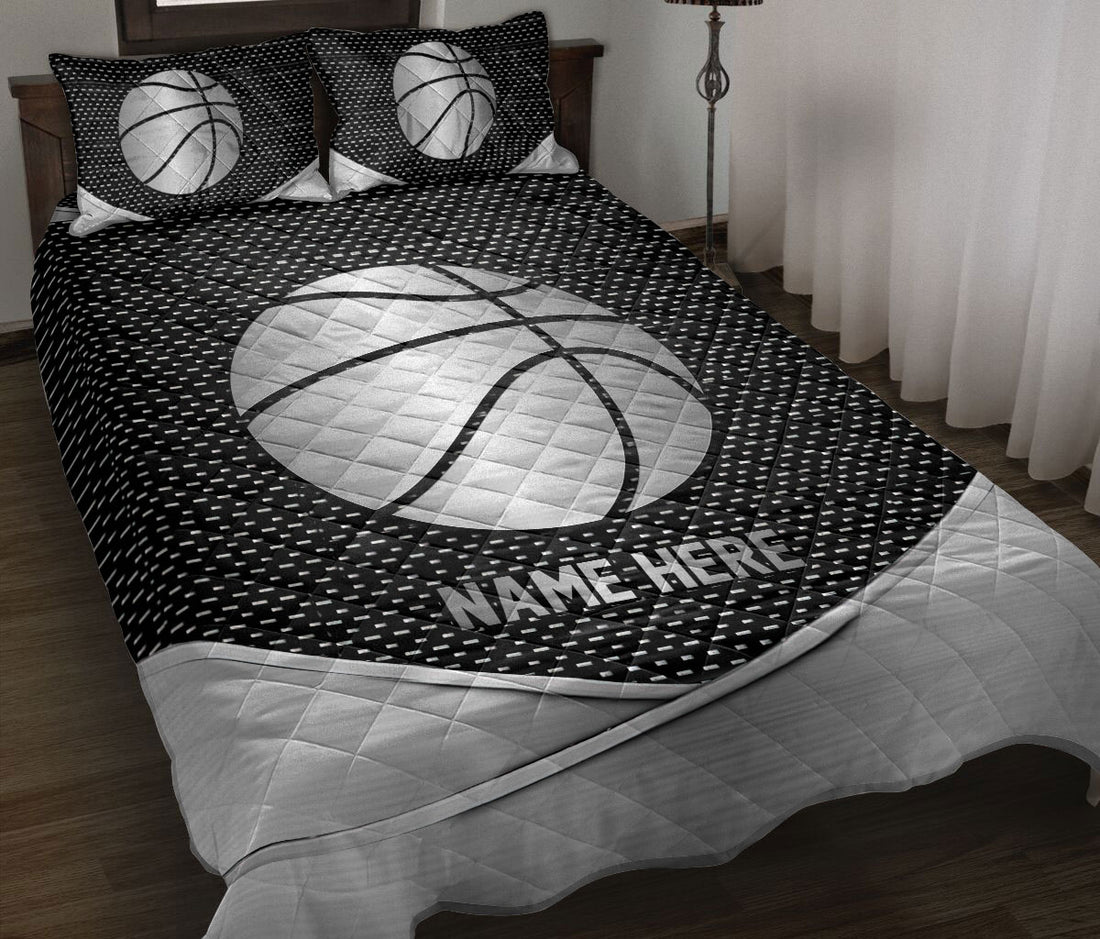 Ohaprints-Quilt-Bed-Set-Pillowcase-Basketball-Ball-Metal-Pattern-Sport-Lover-Gift-Custom-Personalized-Name-Blanket-Bedspread-Bedding-543-Throw (55'' x 60'')