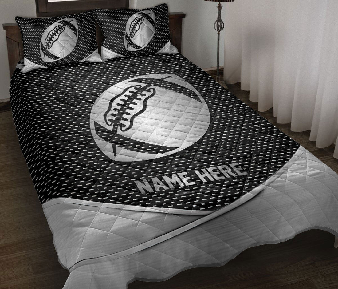 Ohaprints-Quilt-Bed-Set-Pillowcase-American-Football-Ball-Metal-Pattern-Sport-Lover-Gift-Custom-Personalized-Name-Blanket-Bedspread-Bedding-1129-Throw (55'' x 60'')