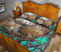 Ohaprints-Quilt-Bed-Set-Pillowcase-Hunting-Turquoise-Camo-Camouflage-Deer-Horn-Pattern-Custom-Personalized-Name-Blanket-Bedspread-Bedding-1716-King (90'' x 100'')