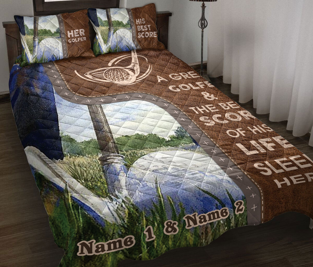 Ohaprints-Quilt-Bed-Set-Pillowcase-Great-Golfer-&-The-Best-Score-Of-His-Life-Sleep-Here-Custom-Personalized-Name-Blanket-Bedspread-Bedding-3042-Throw (55'' x 60'')