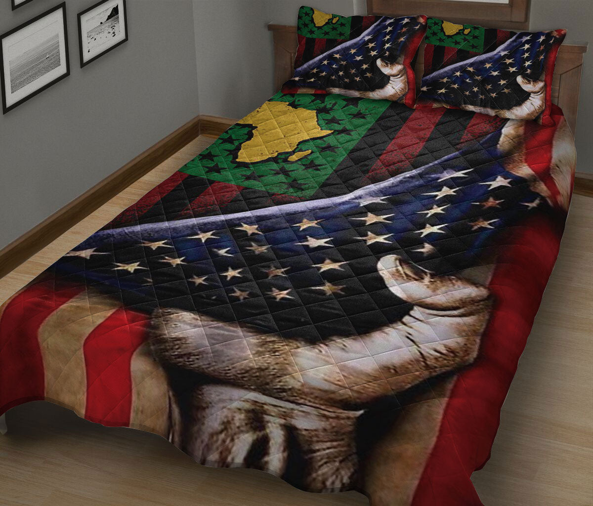 Ohaprints-Quilt-Bed-Set-Pillowcase-African-Map-Afro-American-Juneteenth-June-19Th-1865-Independence-Day-Freedom-Blanket-Bedspread-Bedding-2585-King (90'' x 100'')