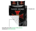 Ohaprints-Quilt-Bed-Set-Pillowcase-Knights-Templar-Armor-Shield-Sword-Pattern-Black-Custom-Personalized-Name-Blanket-Bedspread-Bedding-1147-Queen (80'' x 90'')